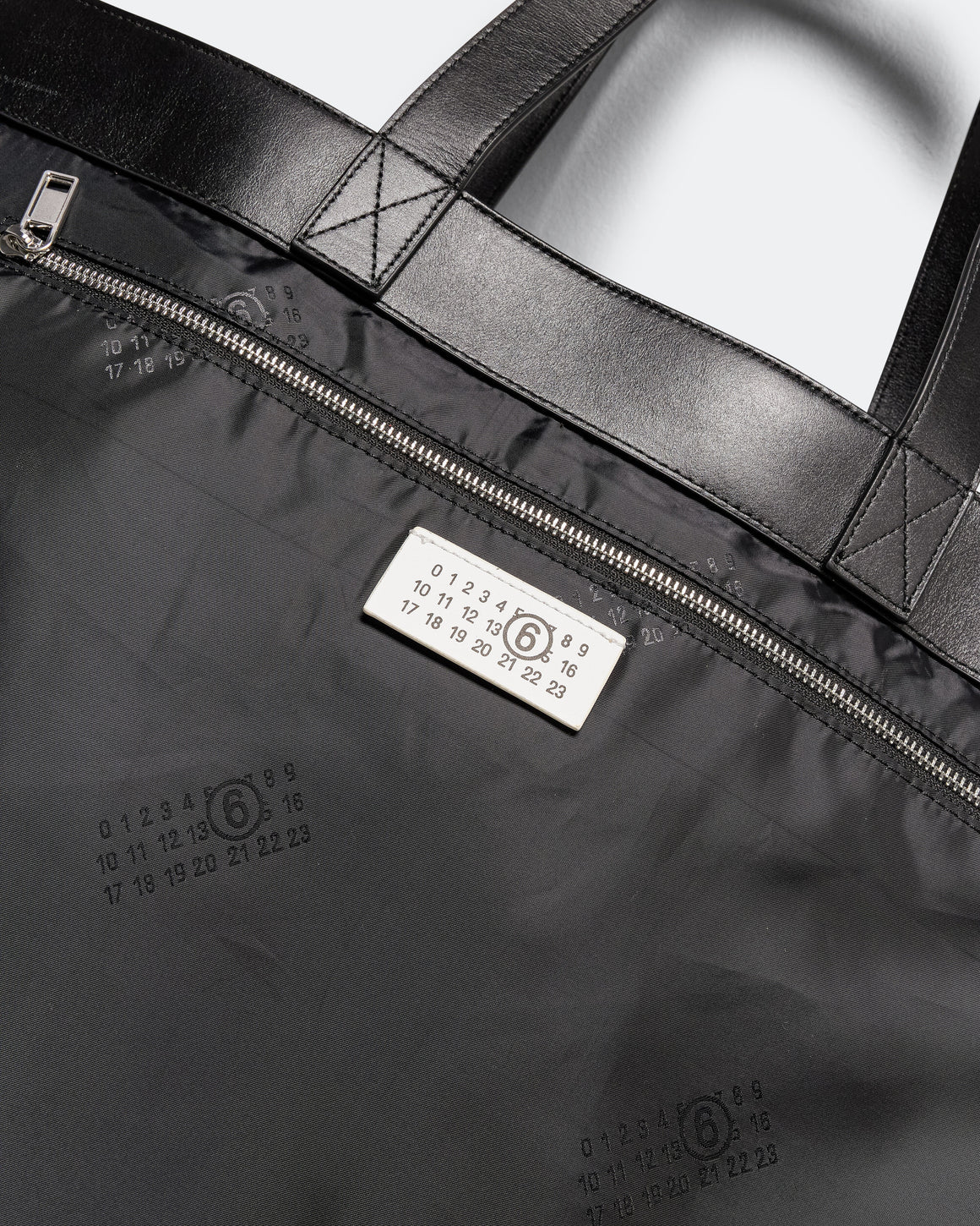 MM6 - Reverse Tote - Black Satin Jacquard - UP THERE