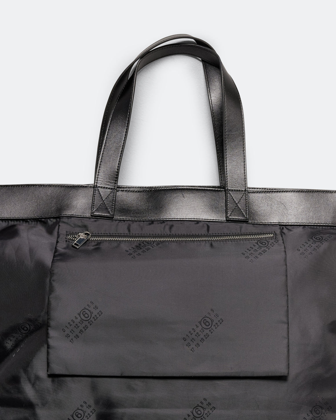 MM6 - Reverse Tote - Black Satin Jacquard - UP THERE