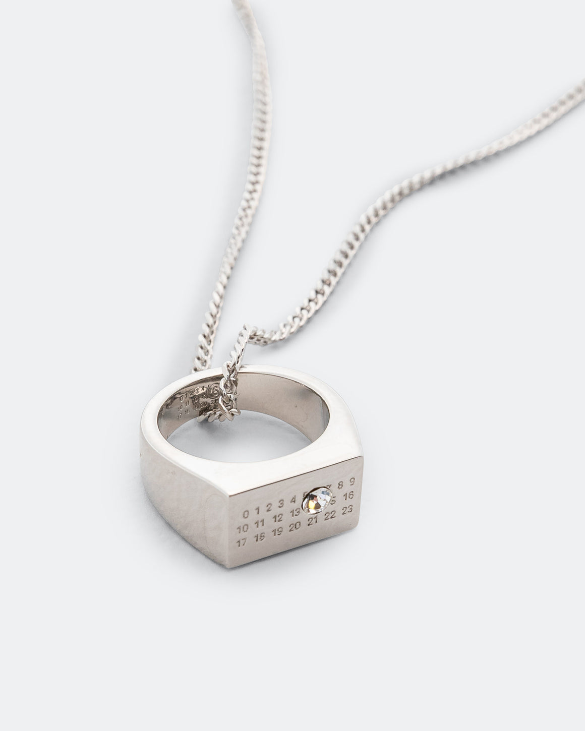 MM6 - Ring Necklace - Silver Toned Brass - UP THERE