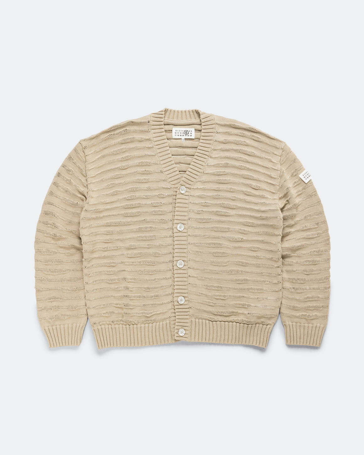 MM6 - Sheer Stripes Cardigan - Dune - UP THERE