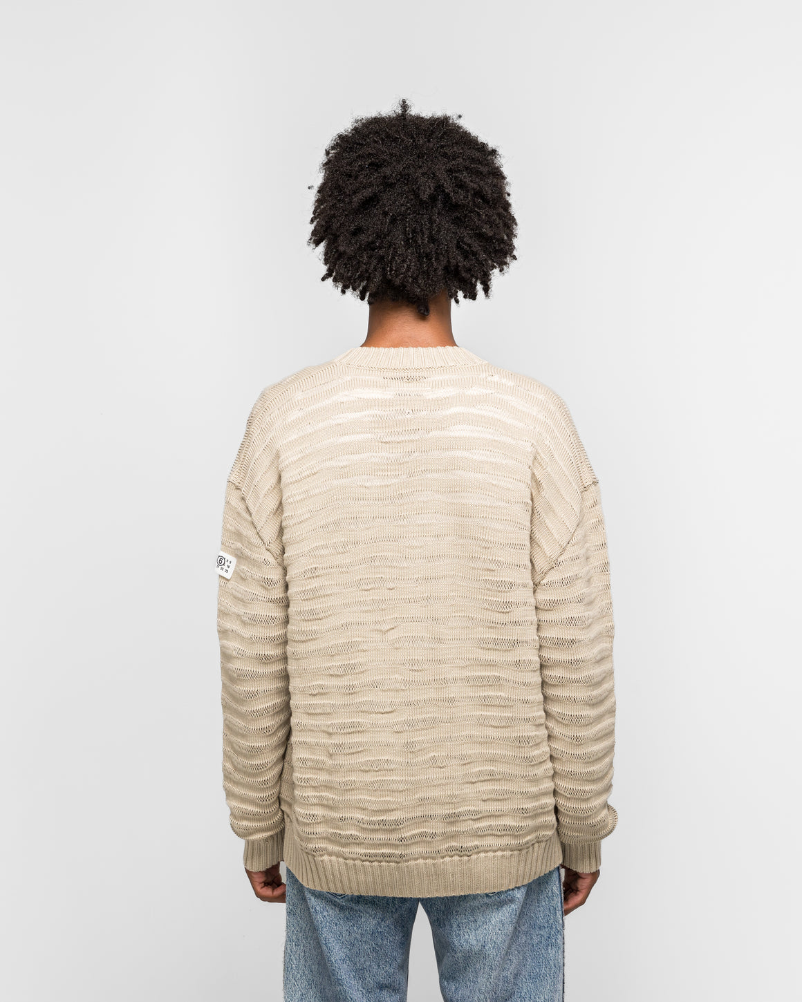 MM6 - Sheer Stripes Cardigan - Dune - UP THERE