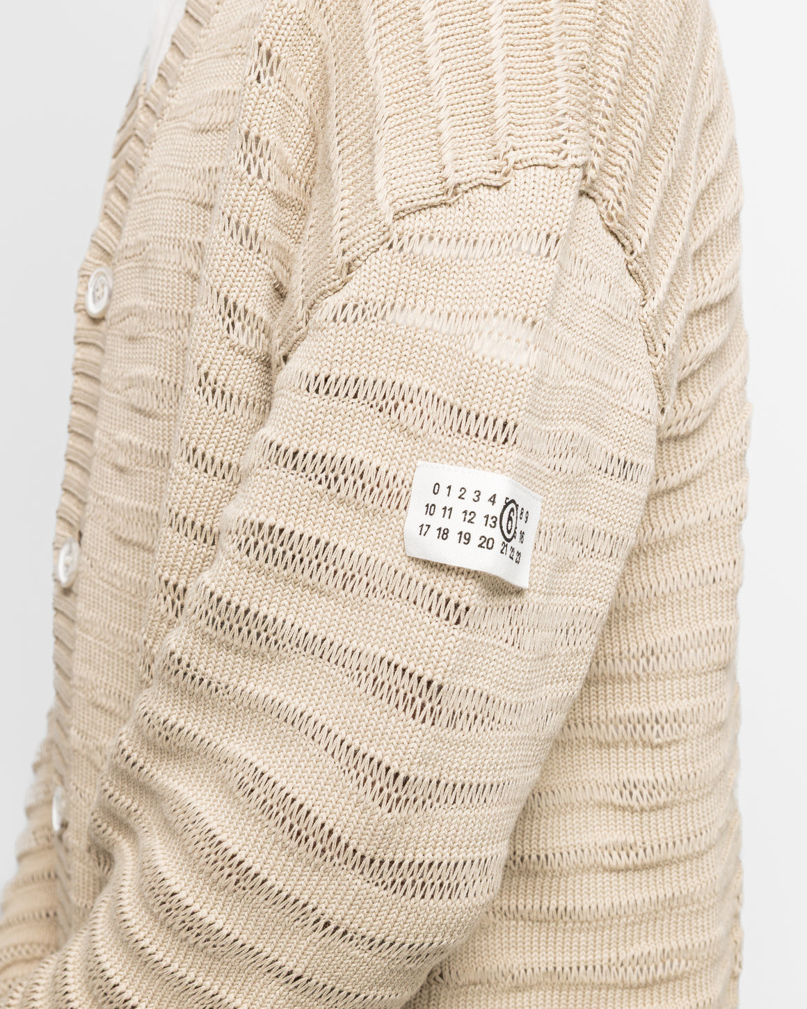 MM6 - Sheer Stripes Cardigan - Dune - UP THERE