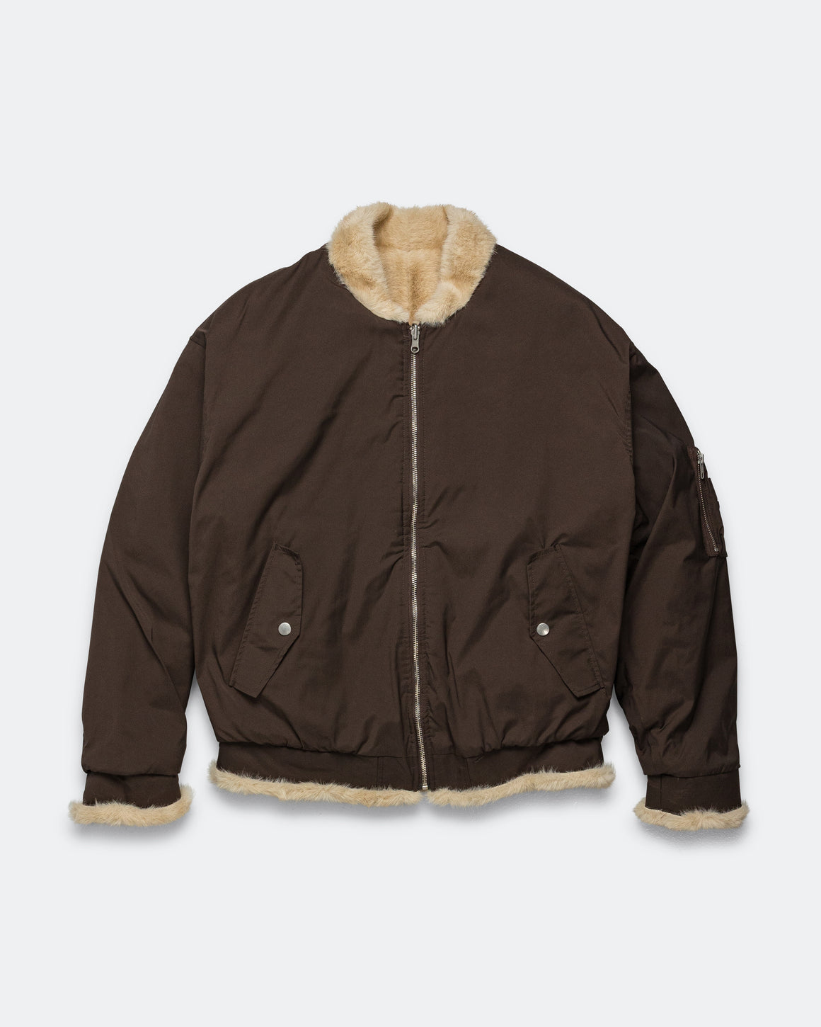 MM6 - Sherpa Lined Bomber Jacket - Brown - UP THERE
