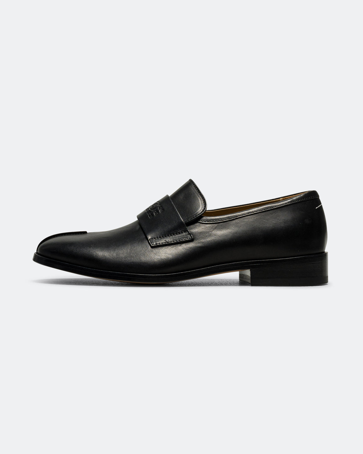 MM6 - Shiny Leather Mocassin - Black - UP THERE