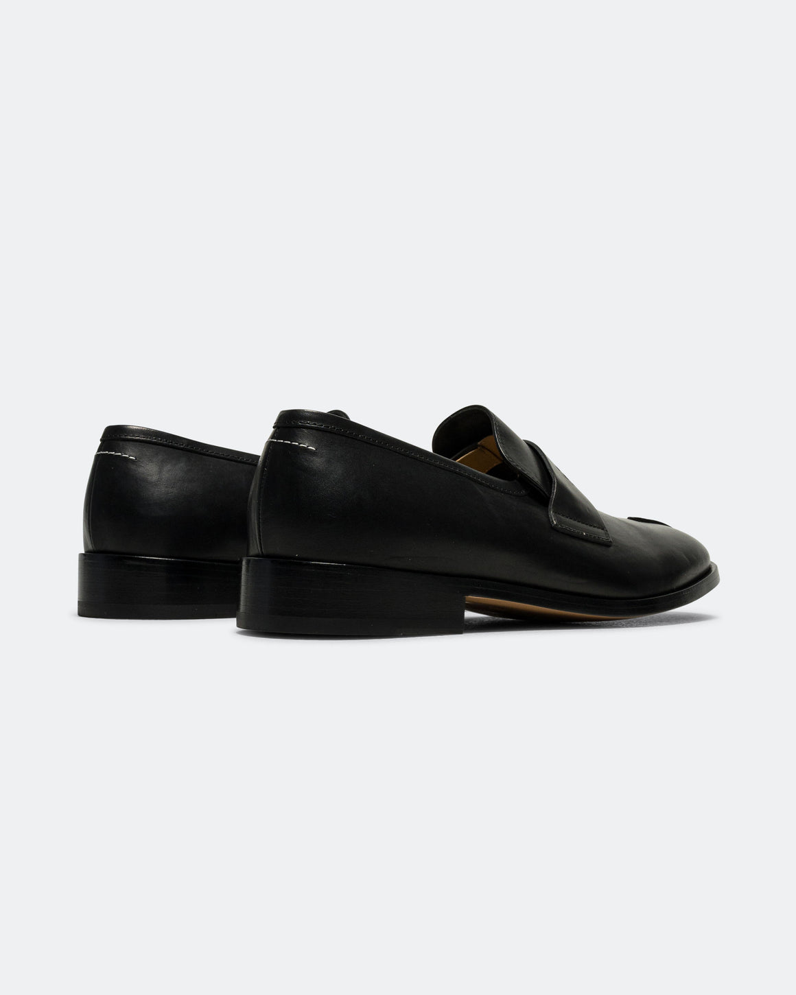 MM6 - Shiny Leather Mocassin - Black - UP THERE