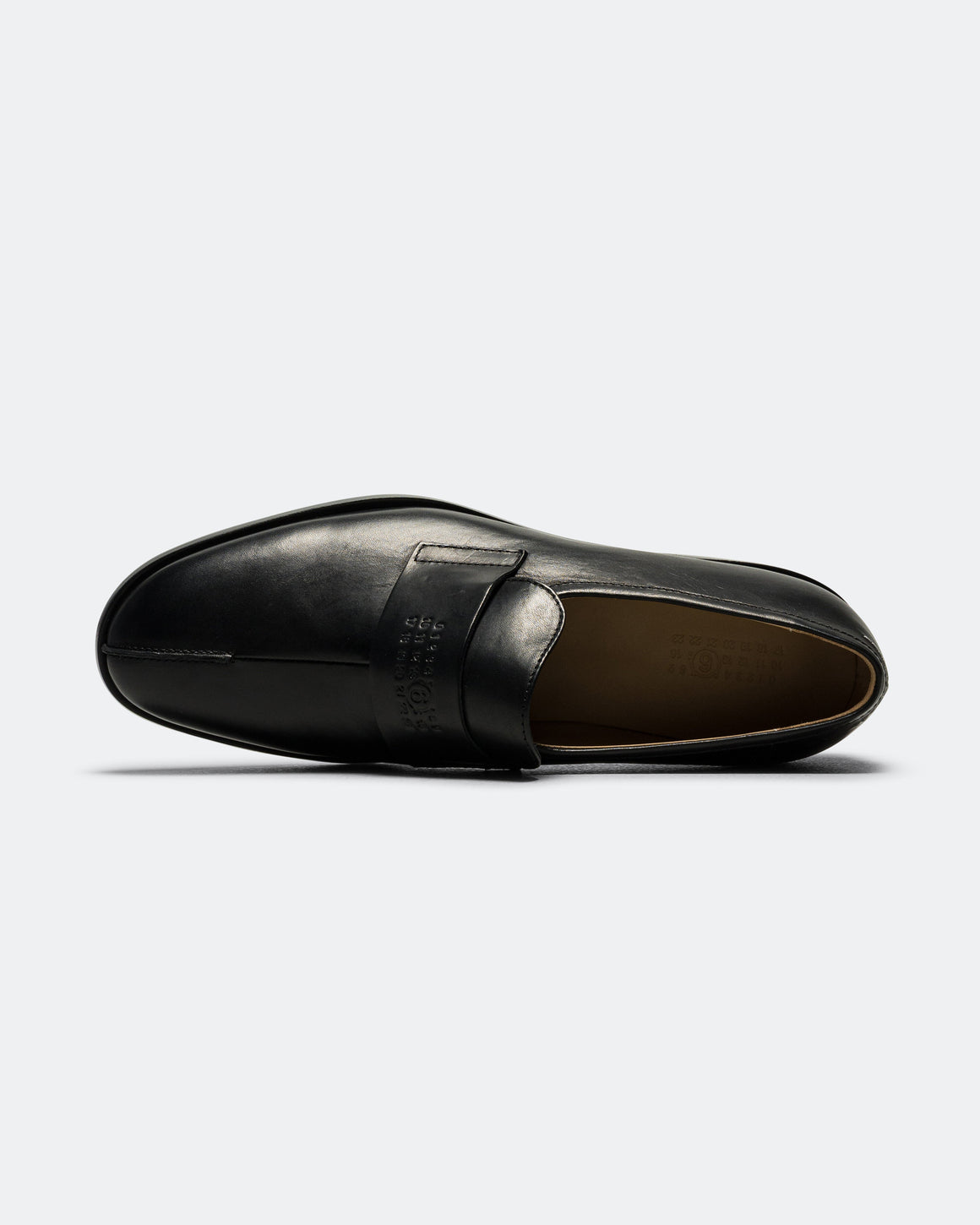MM6 - Shiny Leather Mocassin - Black - UP THERE