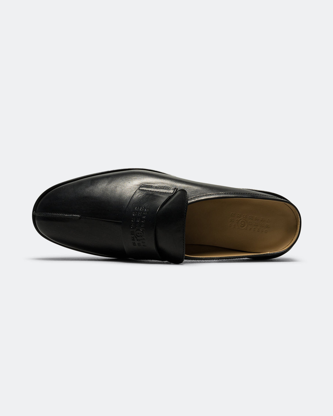 MM6 - Shiny Leather Slipper - Black - UP THERE