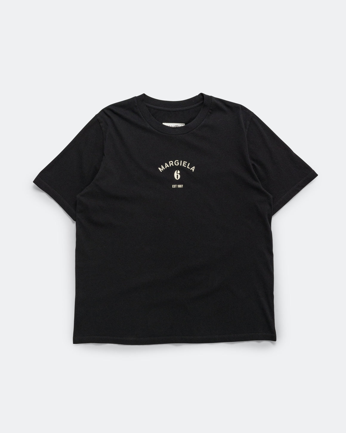 MM6 - Single Digit T-Shirt - Black Cotton Jersey - UP THERE