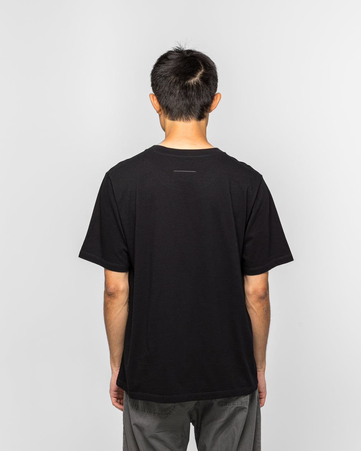 MM6 - Single Digit T-Shirt - Black Cotton Jersey - UP THERE