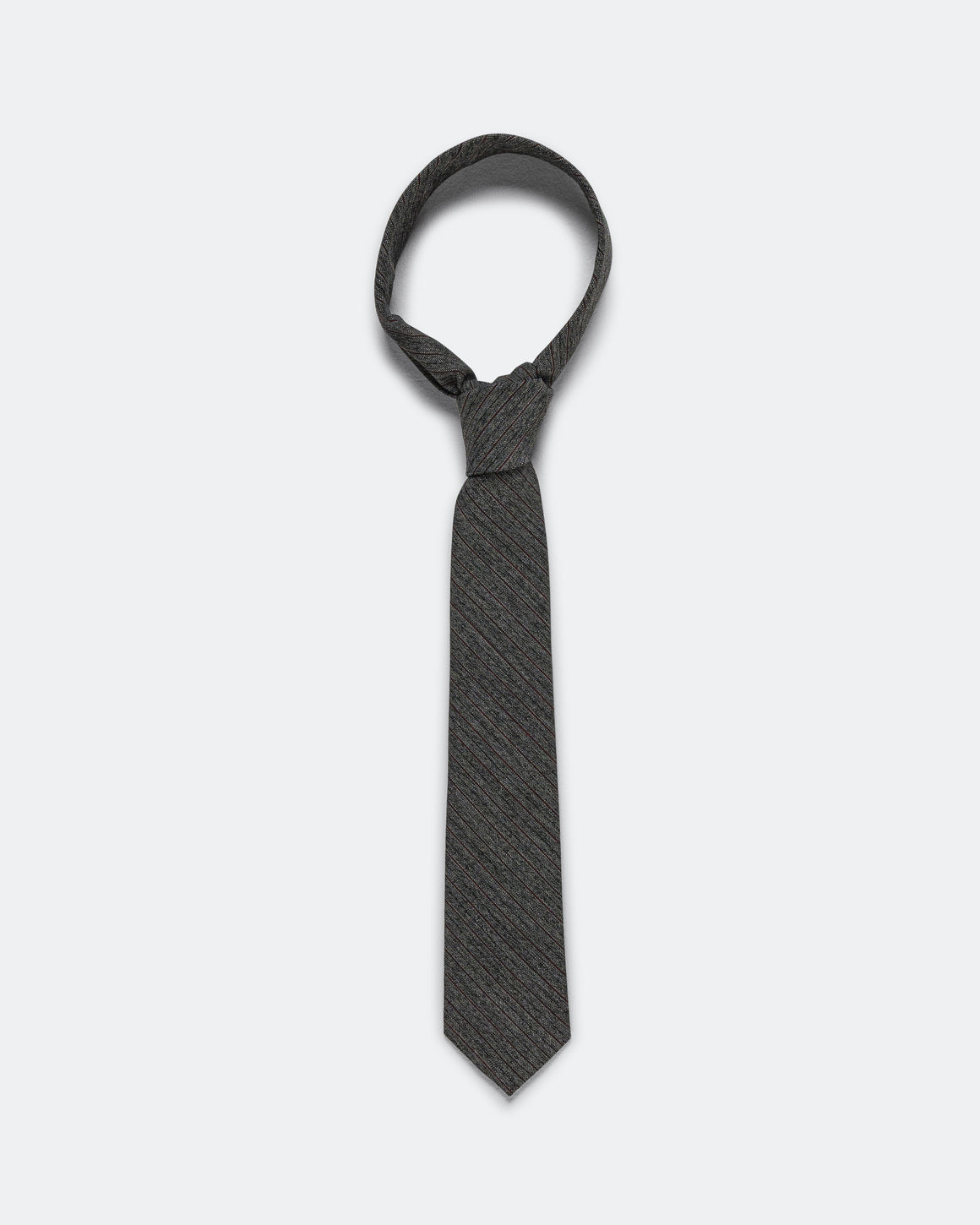 MM6 - Stretch Stripy Tie - Dark Grey - UP THERE