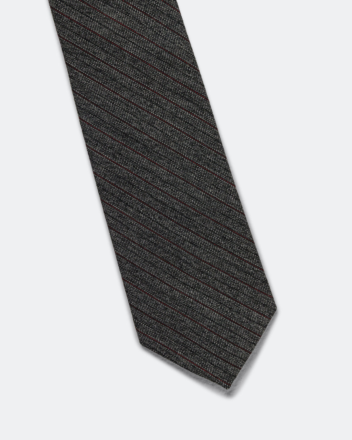 MM6 - Stretch Stripy Tie - Dark Grey - UP THERE