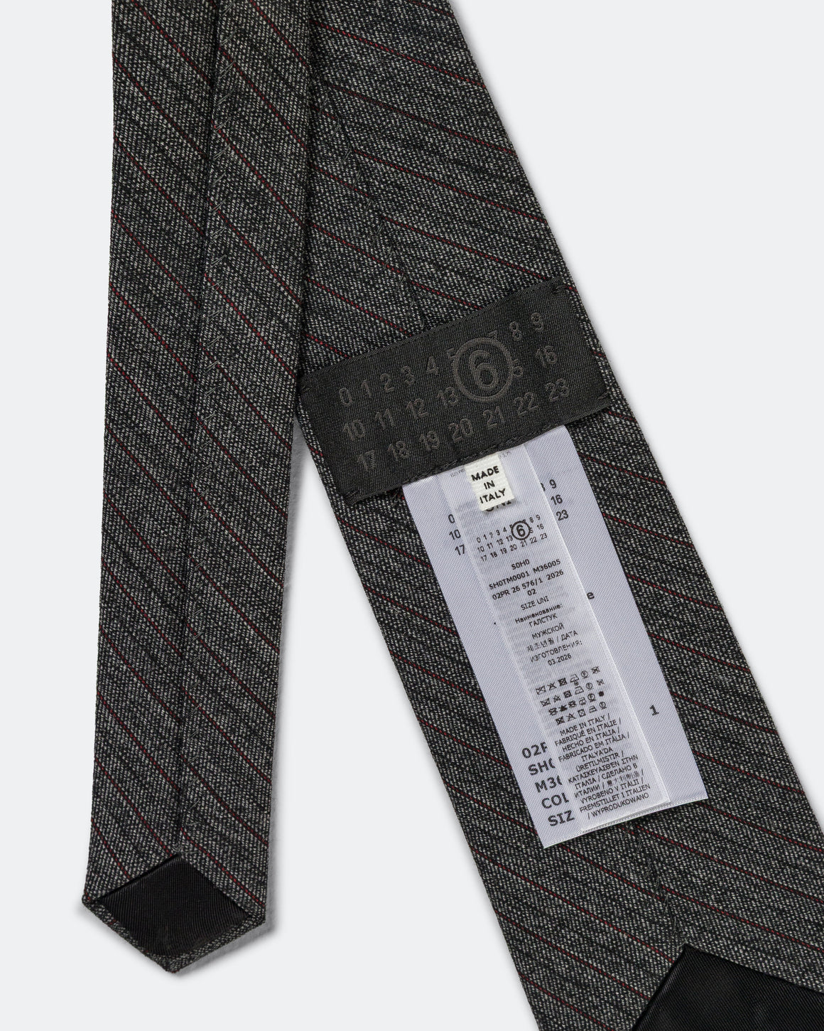 MM6 - Stretch Stripy Tie - Dark Grey - UP THERE