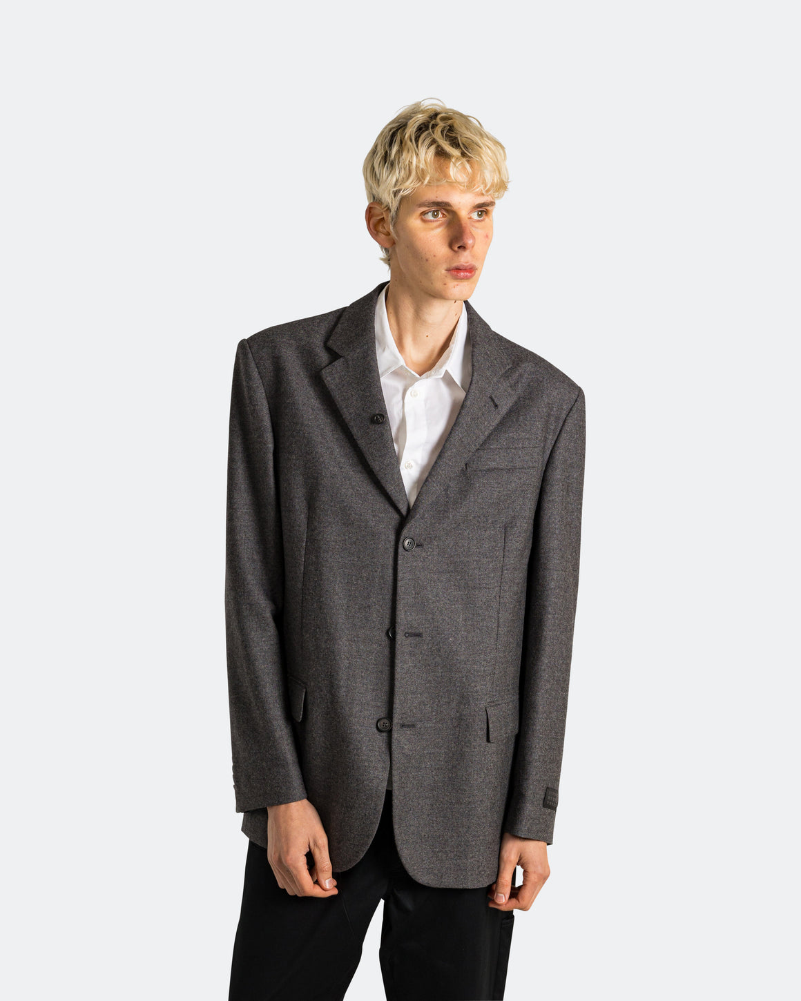 MM6 - Tailored Wool Jacket - Dark Grey Melange - UP THERE