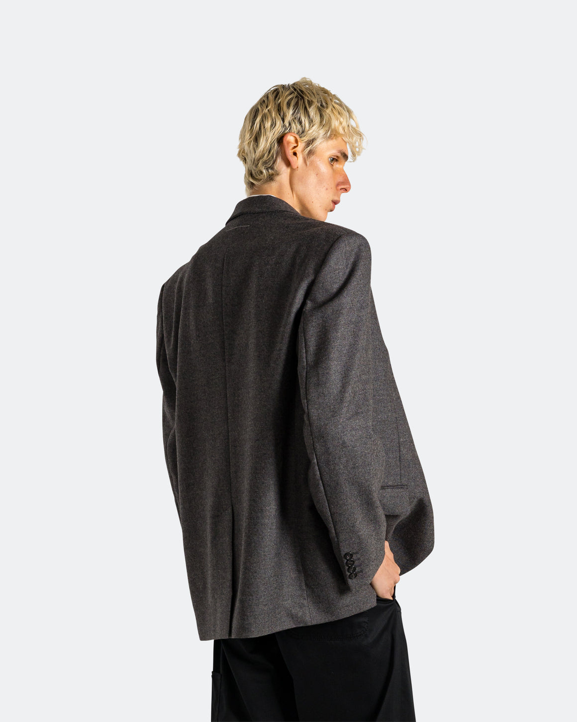 MM6 - Tailored Wool Jacket - Dark Grey Melange - UP THERE
