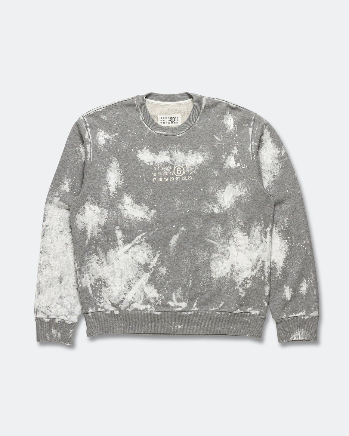 MM6 - Unbrushed Numeric Crewneck - Grey Melange - UP THERE