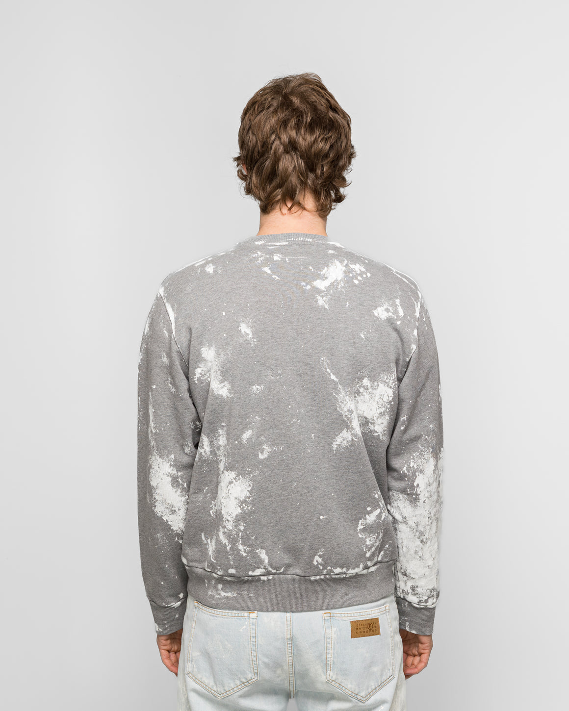 MM6 - Unbrushed Numeric Crewneck - Grey Melange - UP THERE