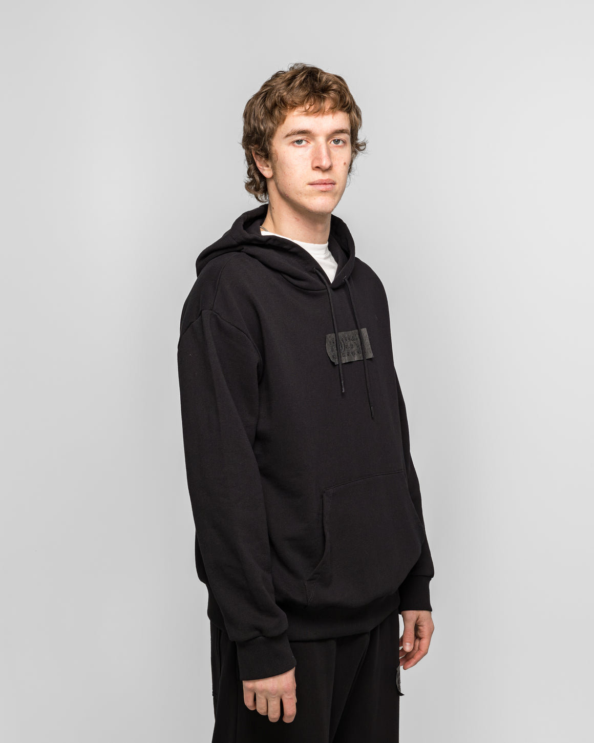 MM6 - Unbrushed Numeric Hoodie - Black - UP THERE