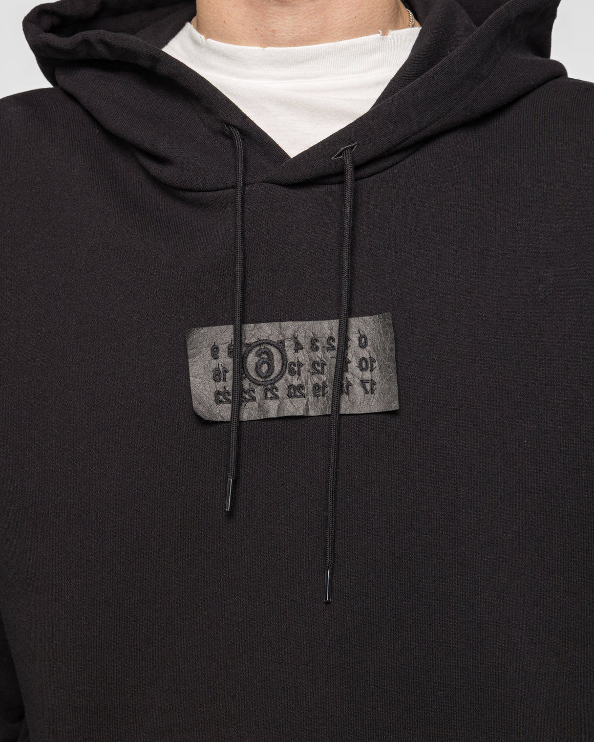 MM6 - Unbrushed Numeric Hoodie - Black - UP THERE