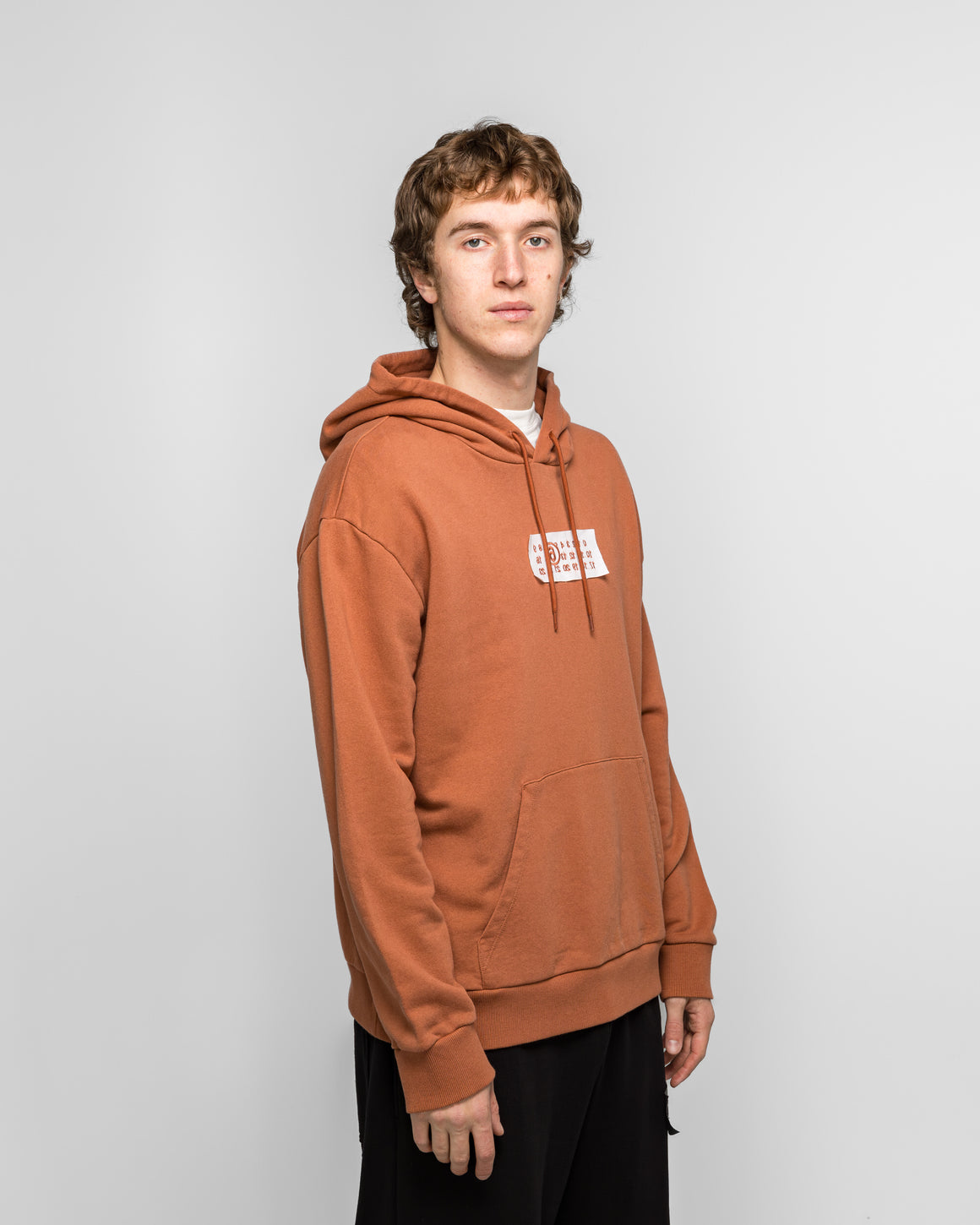 MM6 - Unbrushed Numeric Hoodie - Terracotta Red - UP THERE