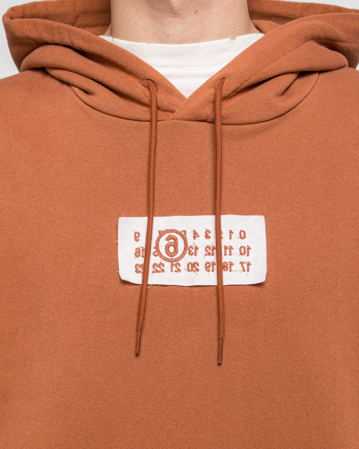 MM6 - Unbrushed Numeric Hoodie - Terracotta Red - UP THERE