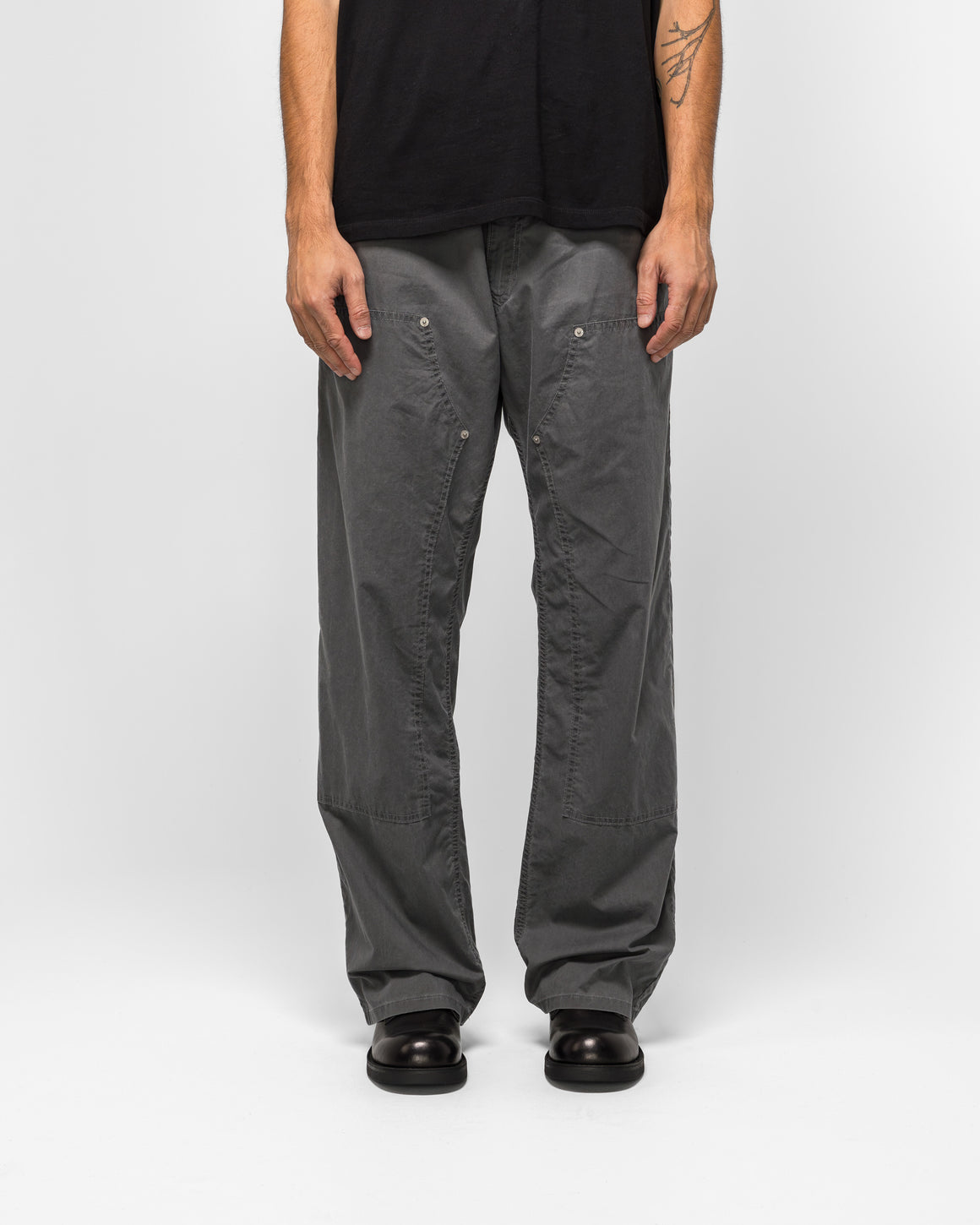 MM6 - Washed Cotton Double Knee Trousers - Anthracite - UP THERE