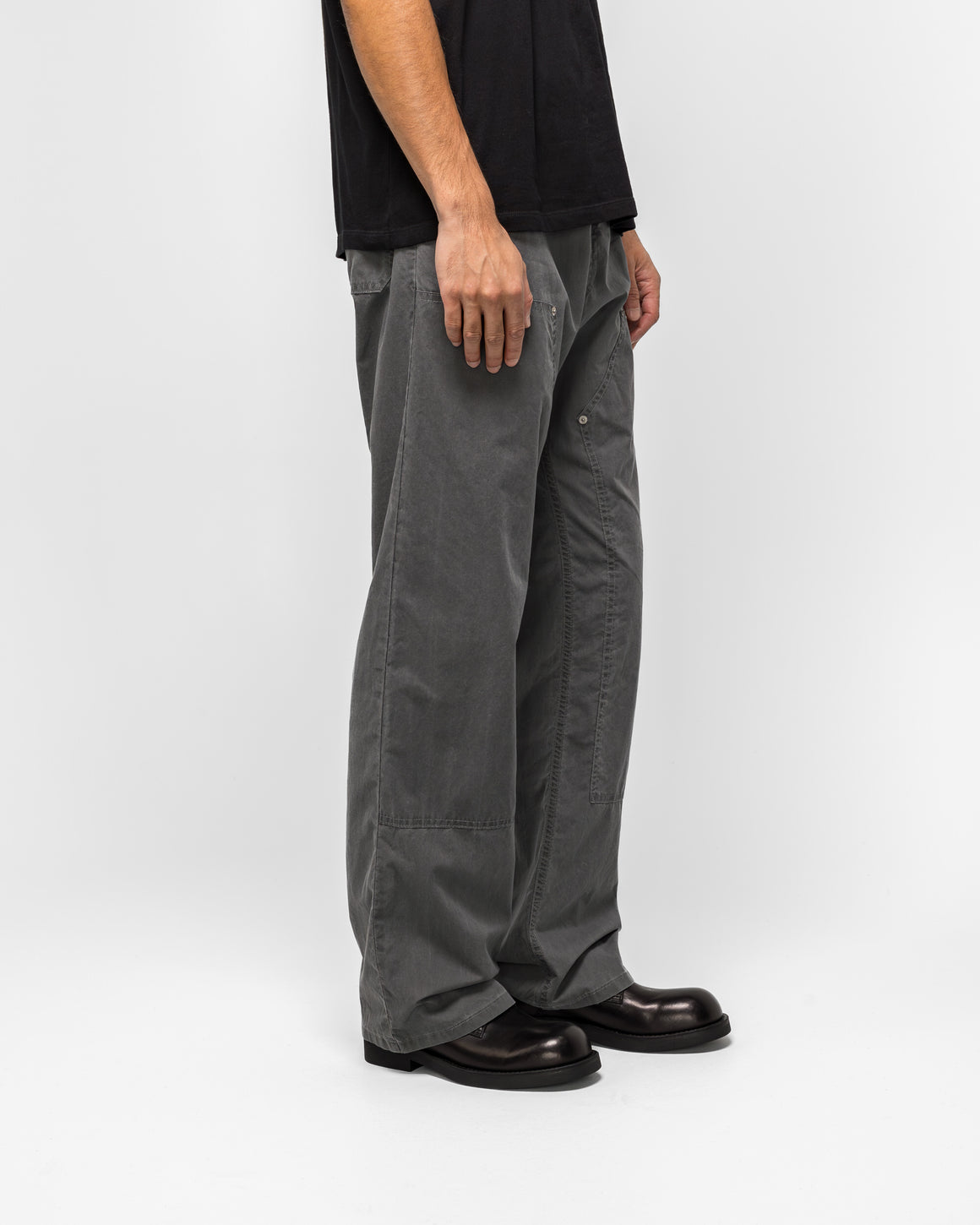MM6 - Washed Cotton Double Knee Trousers - Anthracite - UP THERE