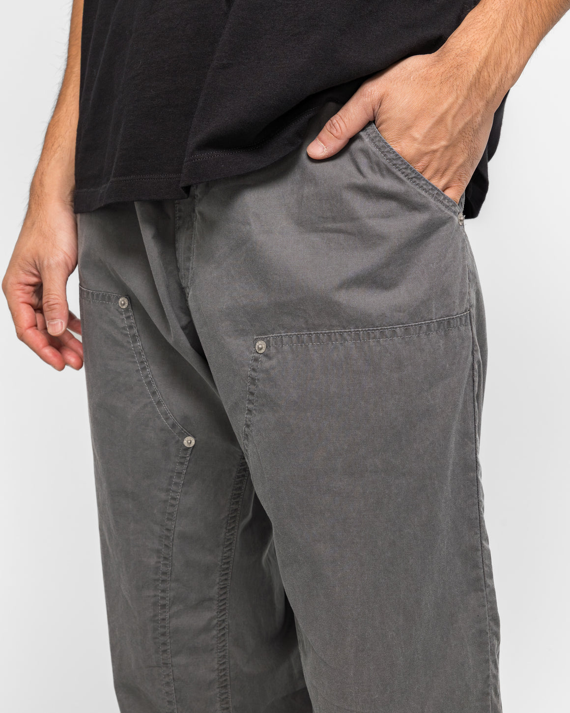 MM6 - Washed Cotton Double Knee Trousers - Anthracite - UP THERE