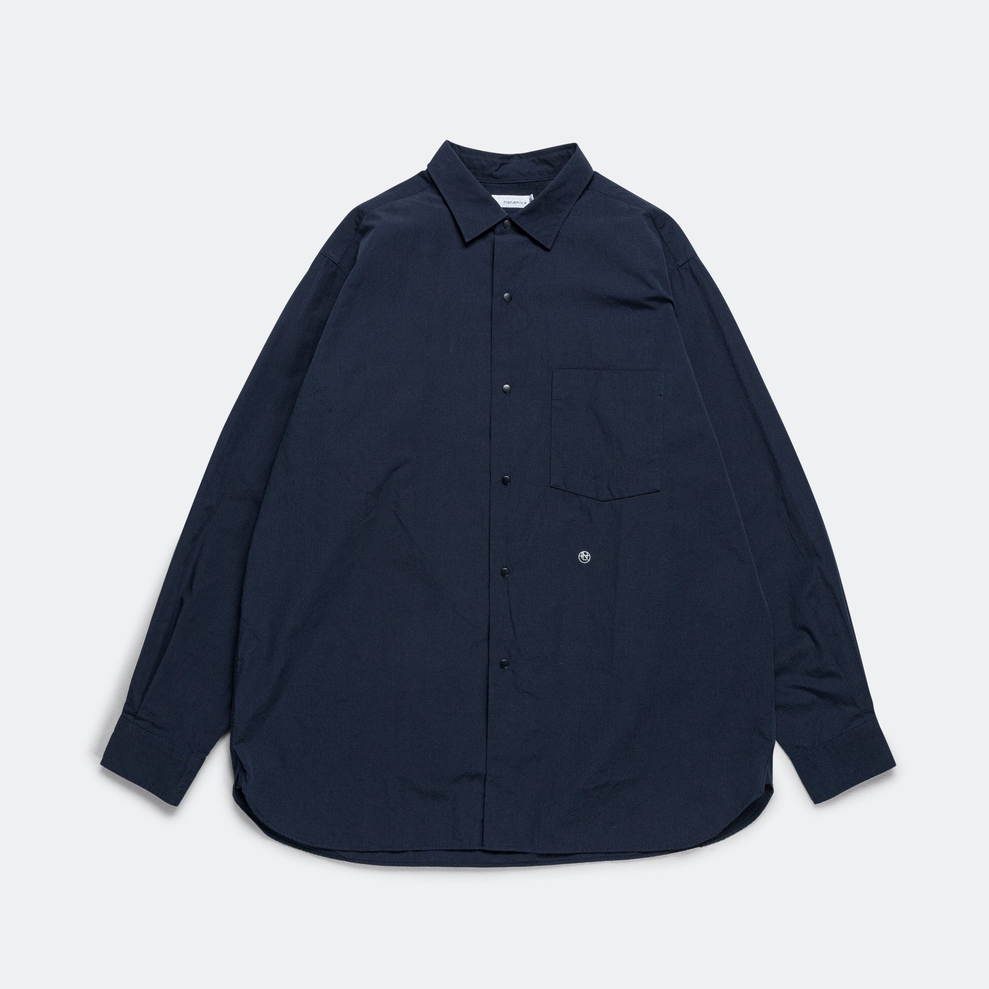 Regular Collar Wind Shirt - Dark Navy