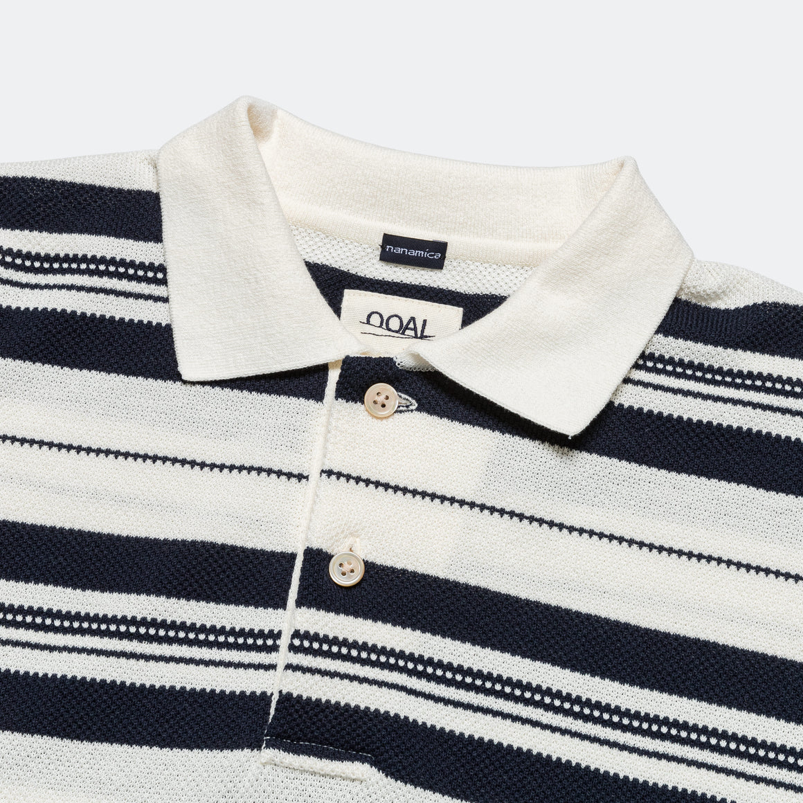 Nanamica - Stripe Polo Sweater - Ecru - UP THERE