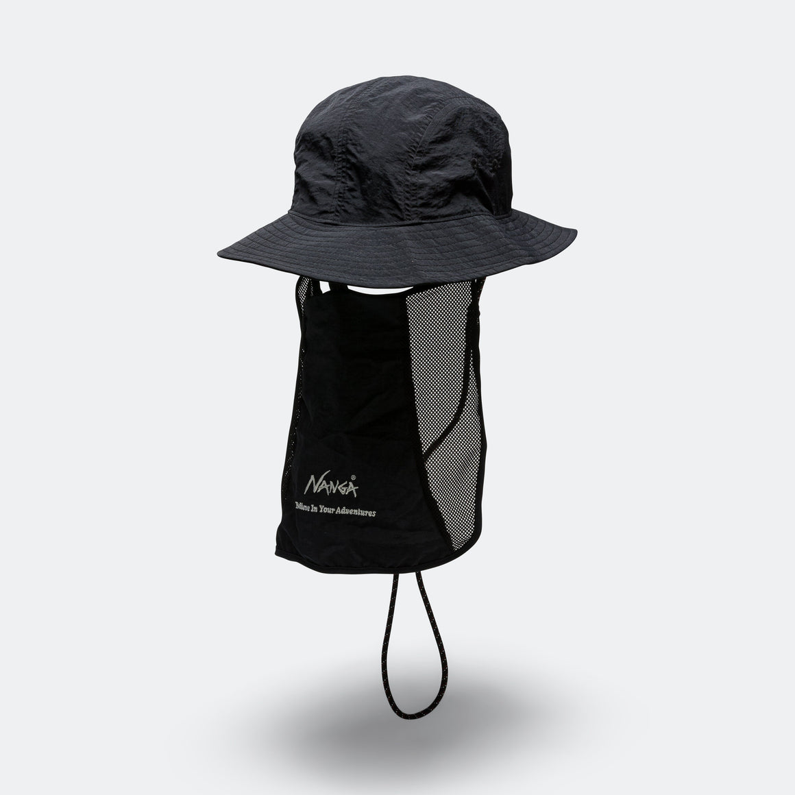 Nylon Tusser Sunshade Hat - Black