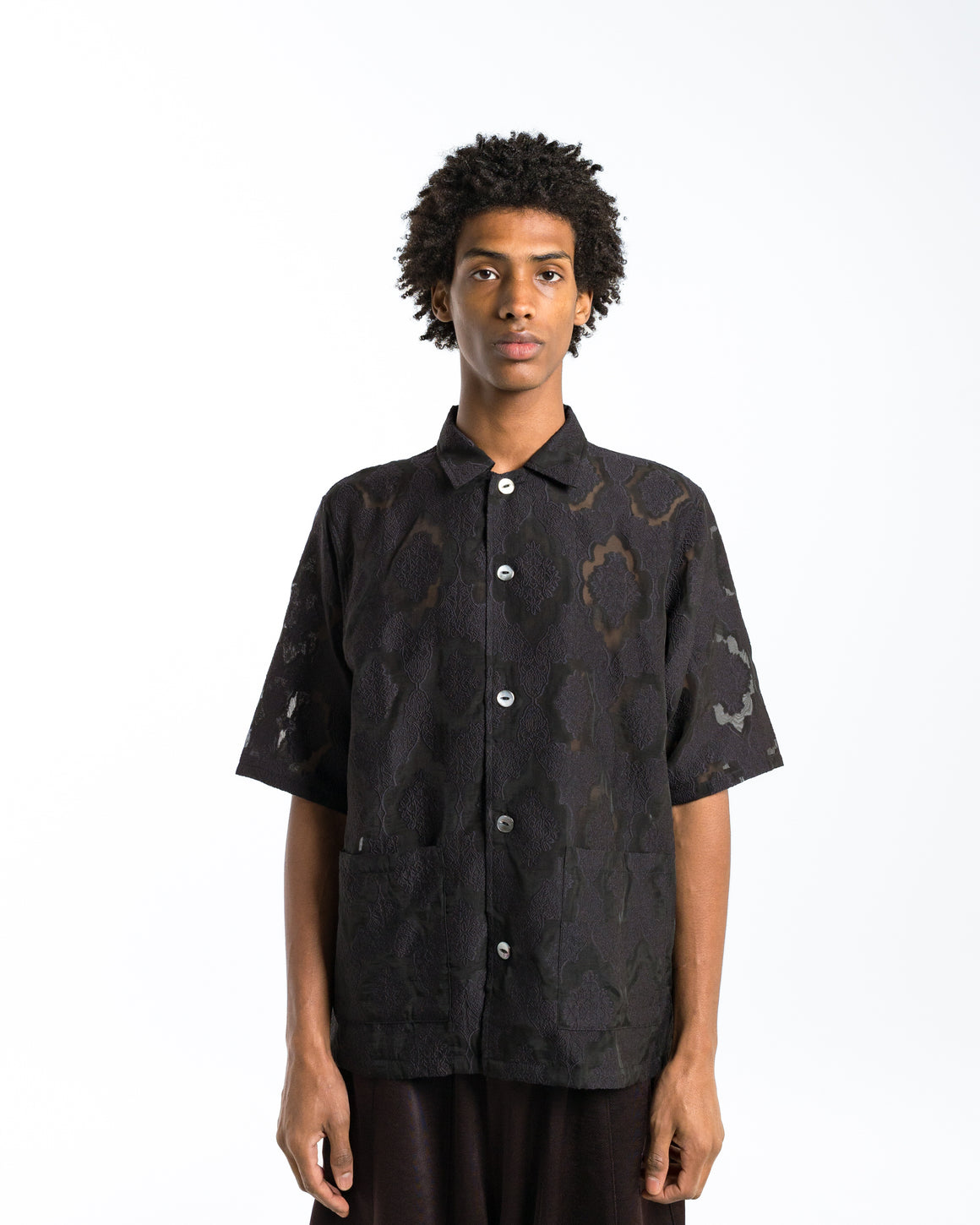 Needles - Cabana Shirt - Purple Victorian Sheer - UP THERE