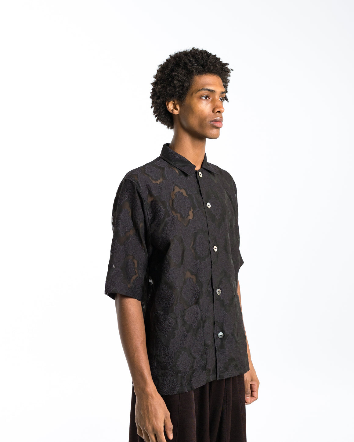 Needles - Cabana Shirt - Purple Victorian Sheer - UP THERE