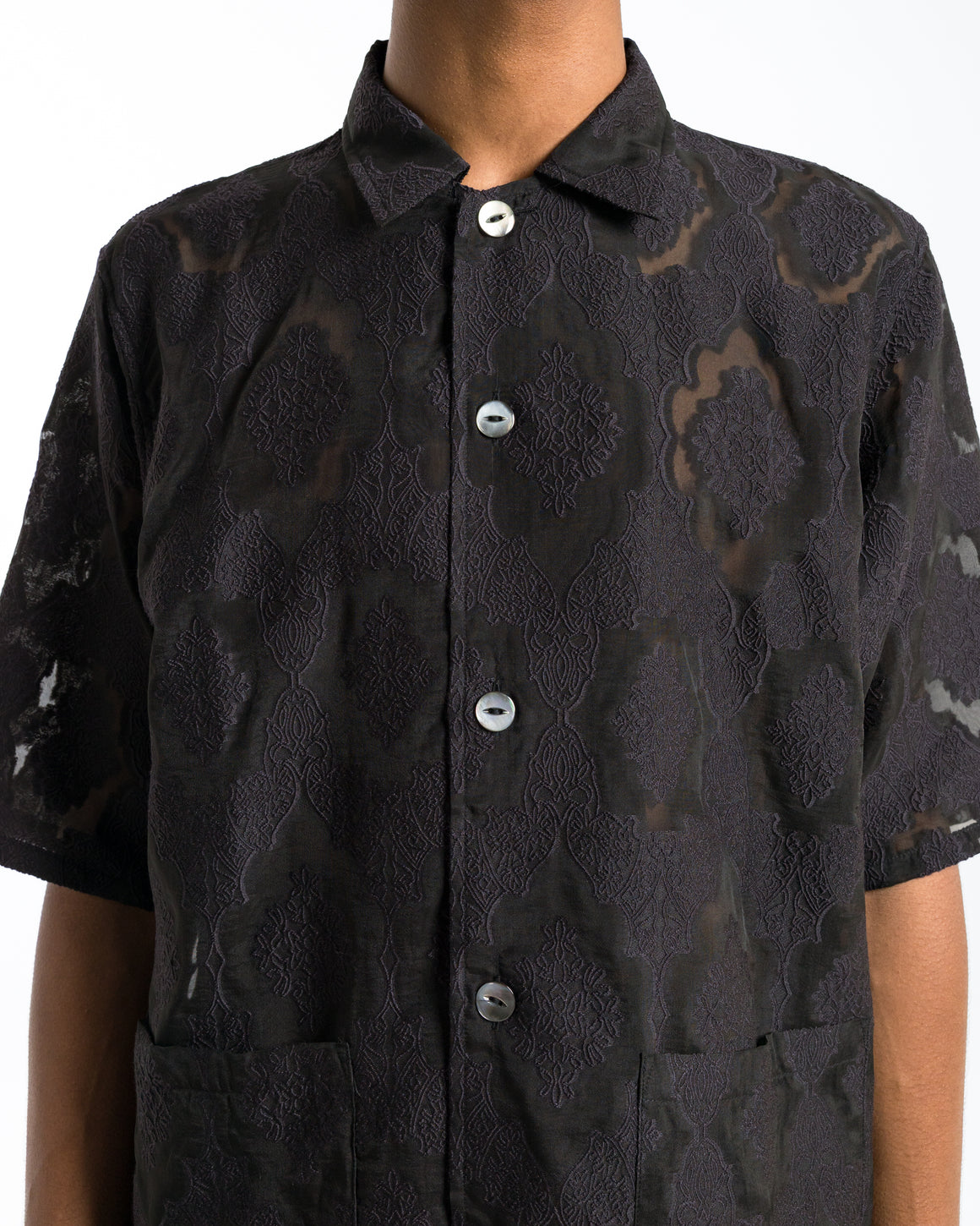 Needles - Cabana Shirt - Purple Victorian Sheer - UP THERE