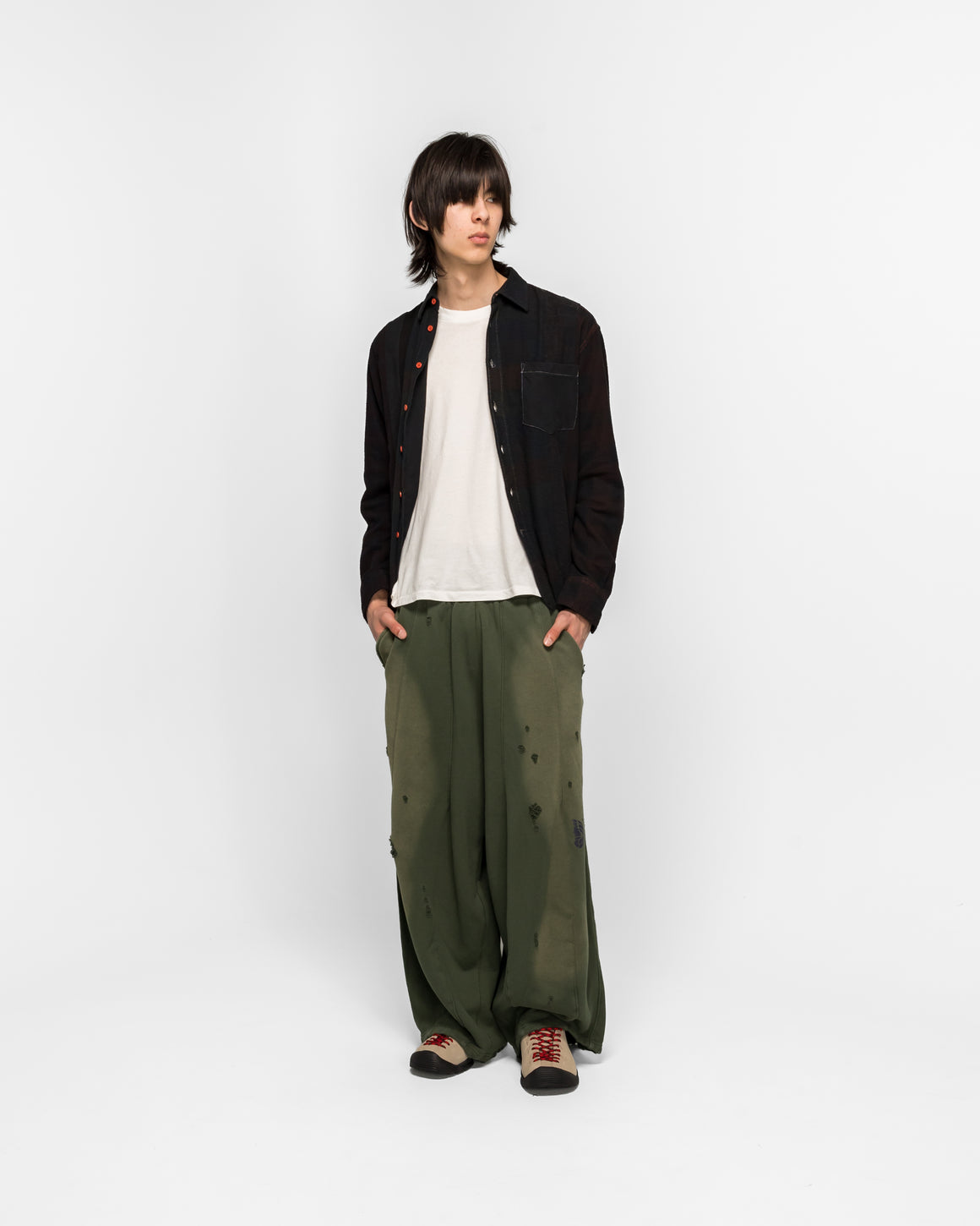 Needles - Deconstructed H.D. Sweat Pant - Forest Green - UP THERE