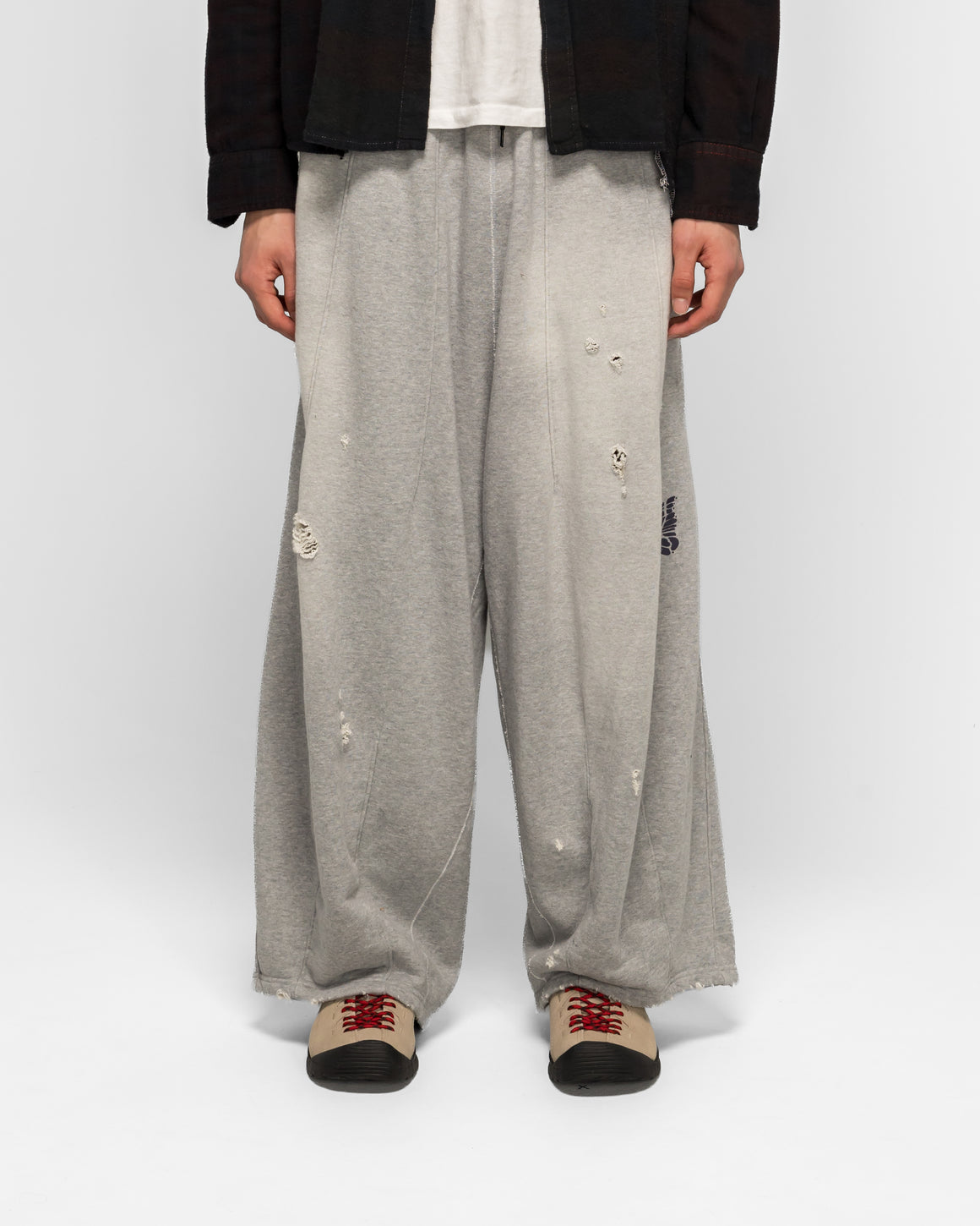 Needles - Deconstructed H.D. Sweat Pant - Heather Grey - UP THERE