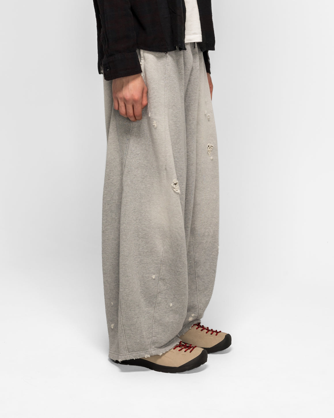 Needles - Deconstructed H.D. Sweat Pant - Heather Grey - UP THERE