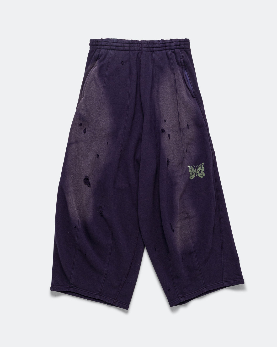 Needles - Deconstructed H.D. Sweat Pant - Purple Cotton French Terry - UP THERE