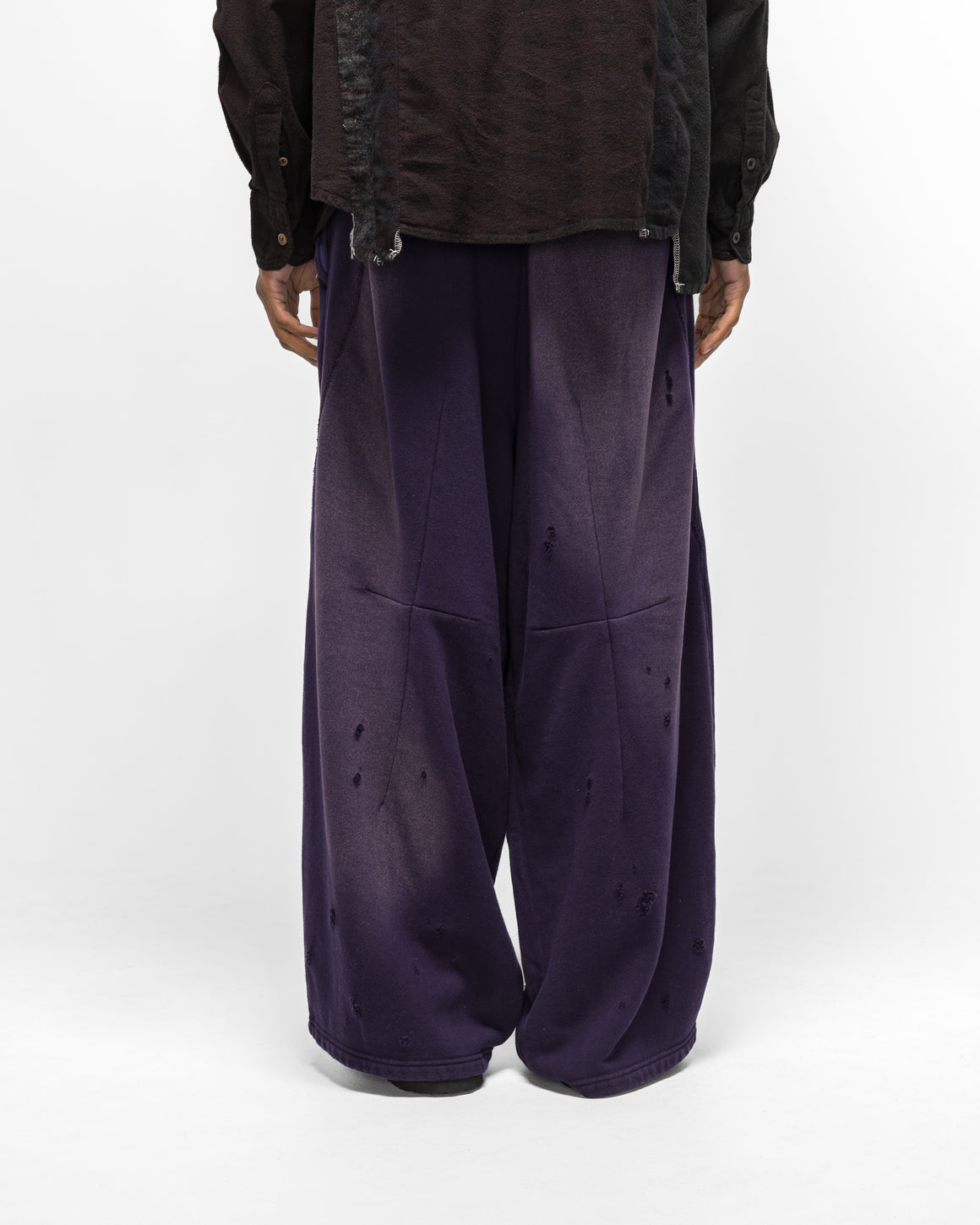 Needles - Deconstructed H.D. Sweat Pant - Purple Cotton French Terry - UP THERE