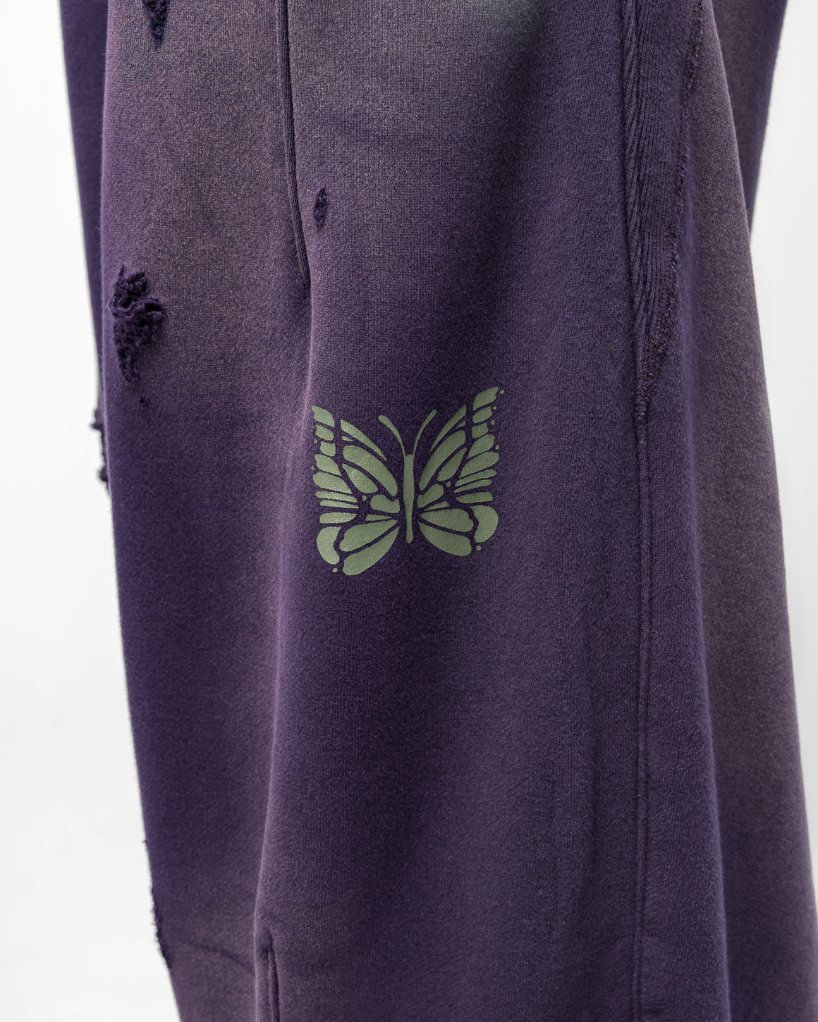 Needles - Deconstructed H.D. Sweat Pant - Purple Cotton French Terry - UP THERE