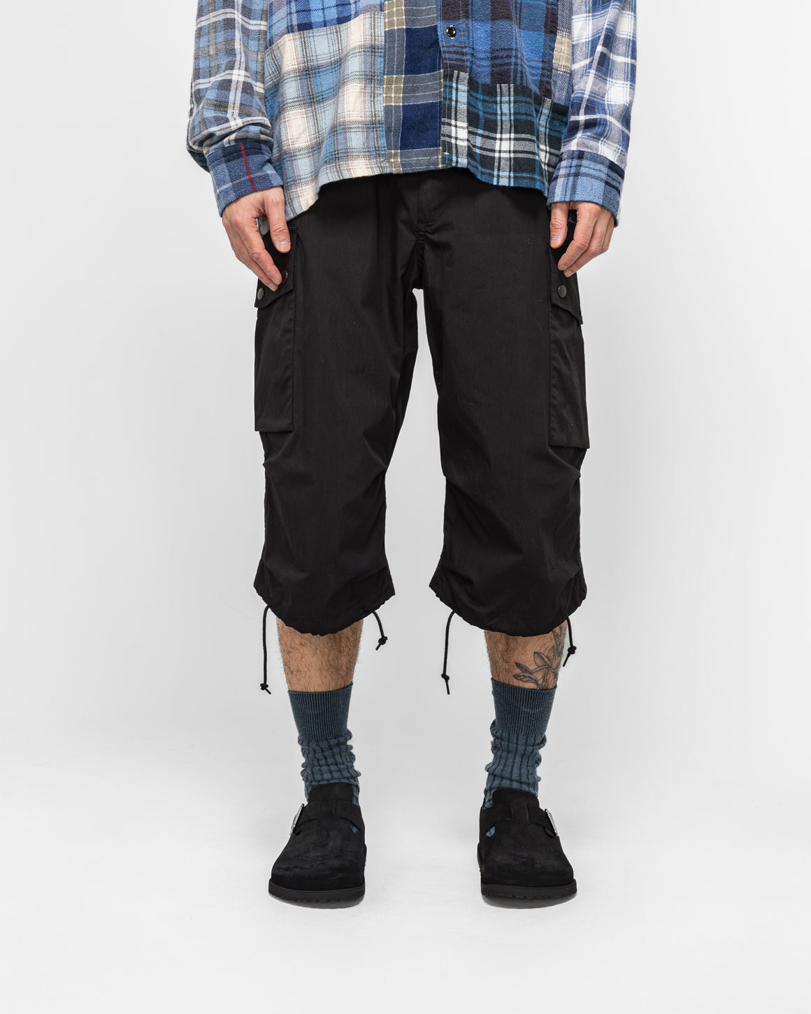 Needles - Field Short - Black C/N Oxford - UP THERE