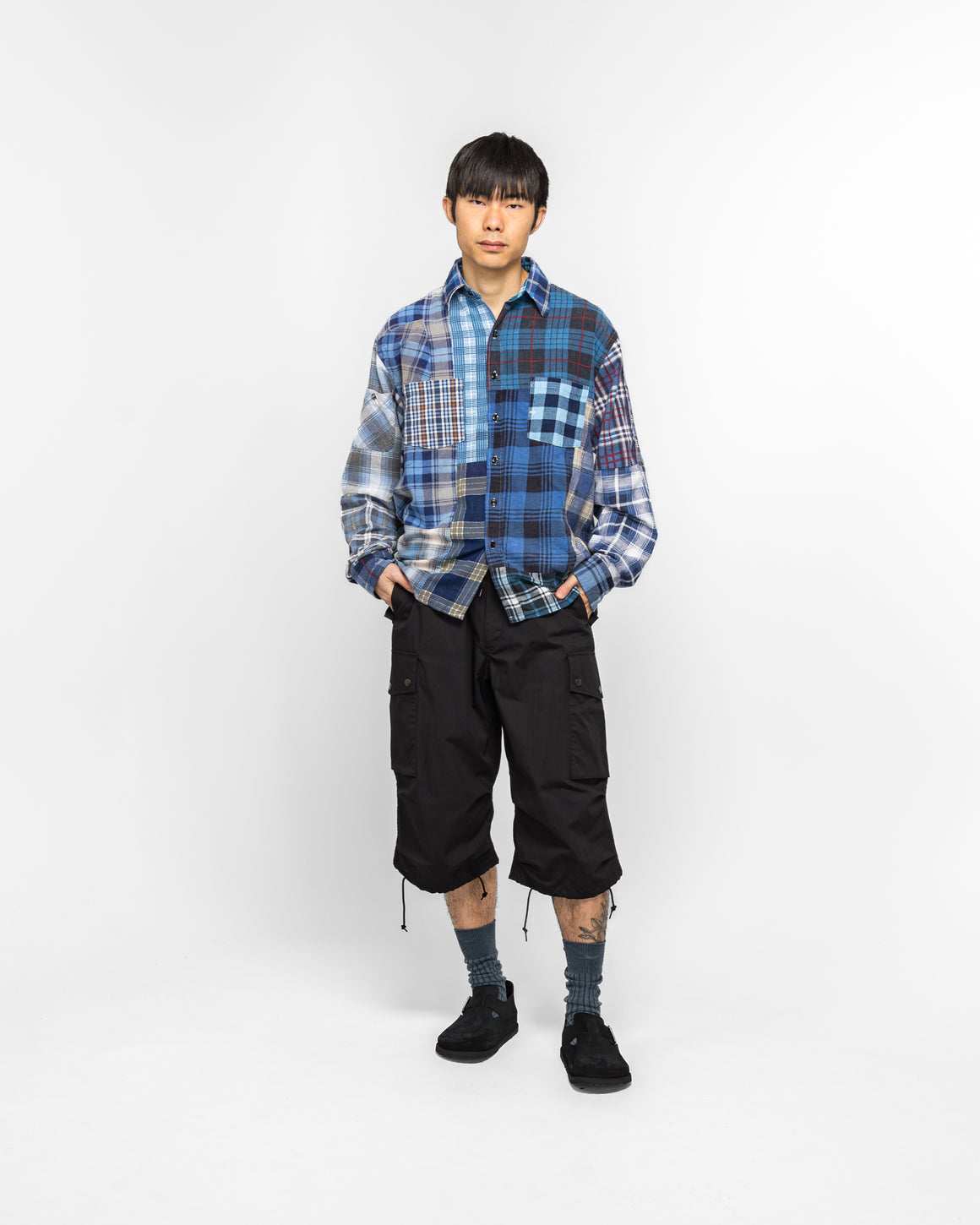 Needles - Field Short - Black C/N Oxford - UP THERE