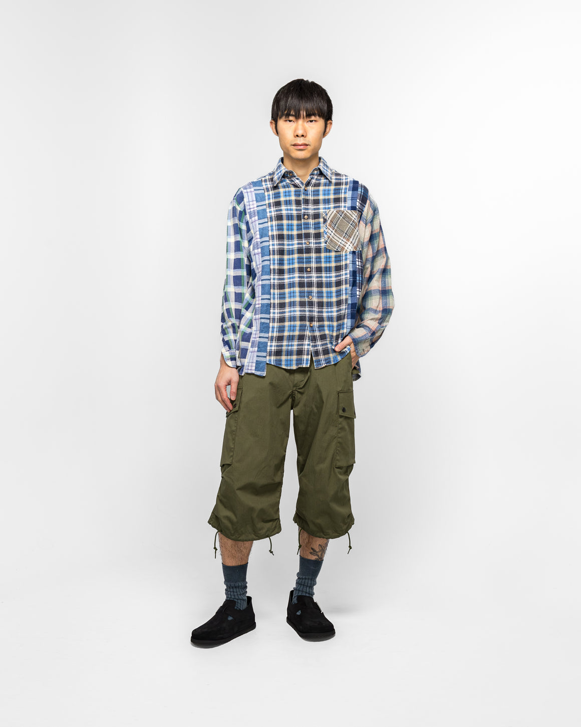 Needles - Field Short - Olive C/N Oxford - UP THERE