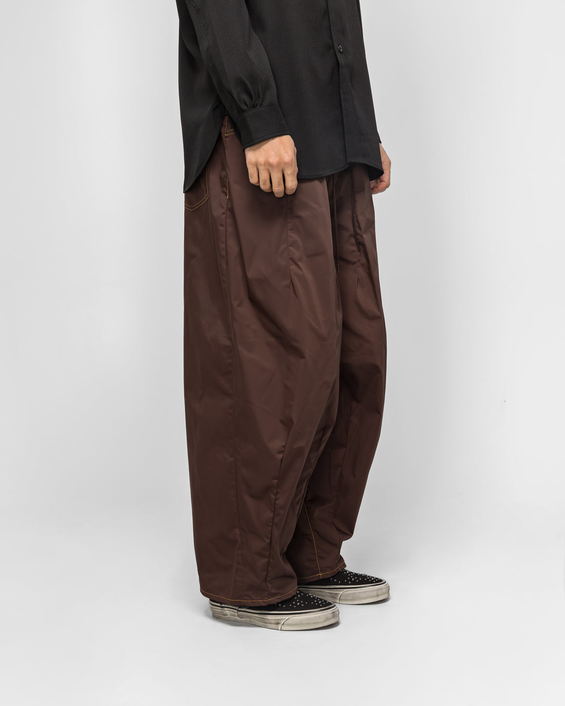 Needles - H.D. Memory Poly Taffeta Jean - Brown - UP THERE