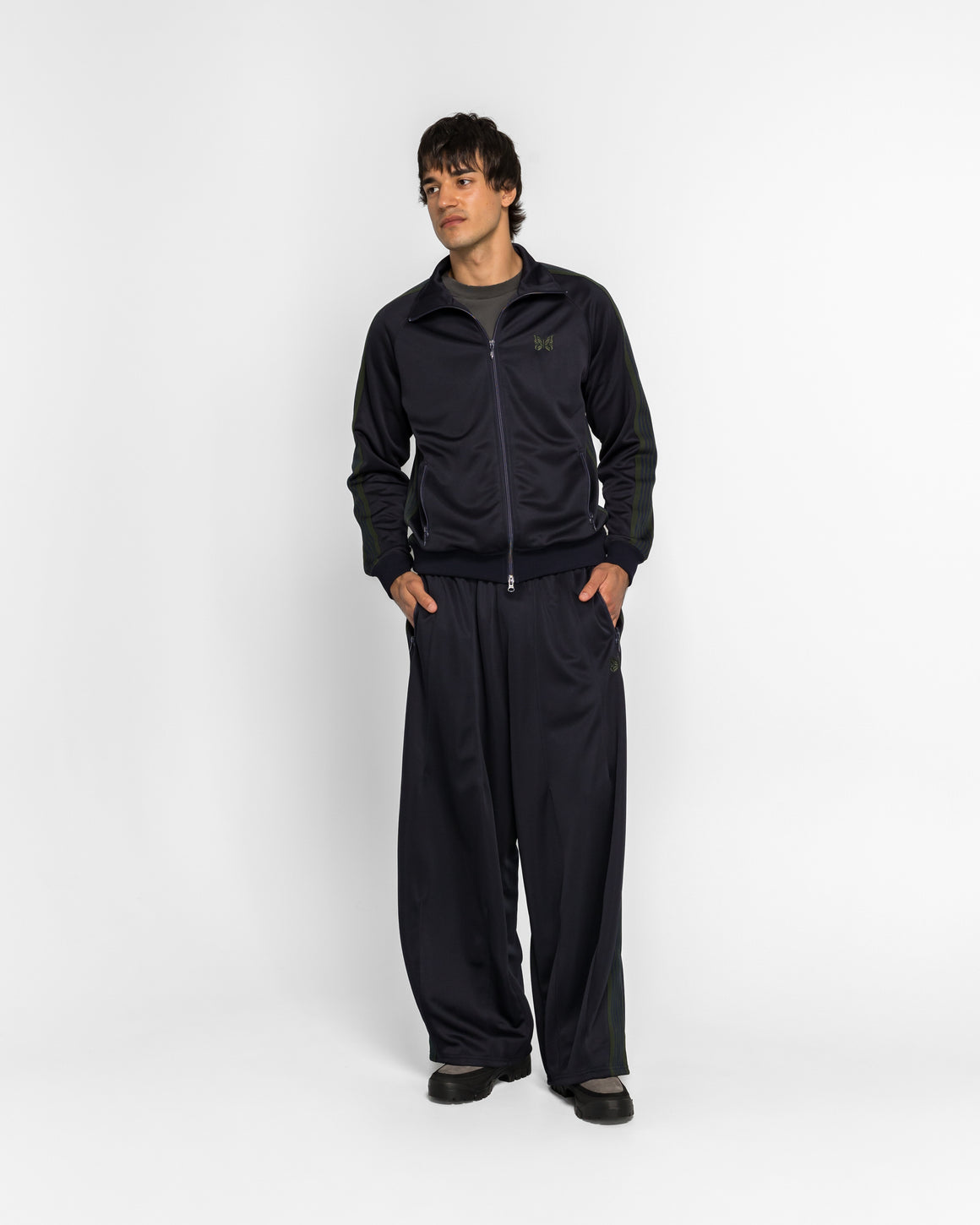 Needles - H.D. Track Pant - Navy Poly Smooth - UP THERE