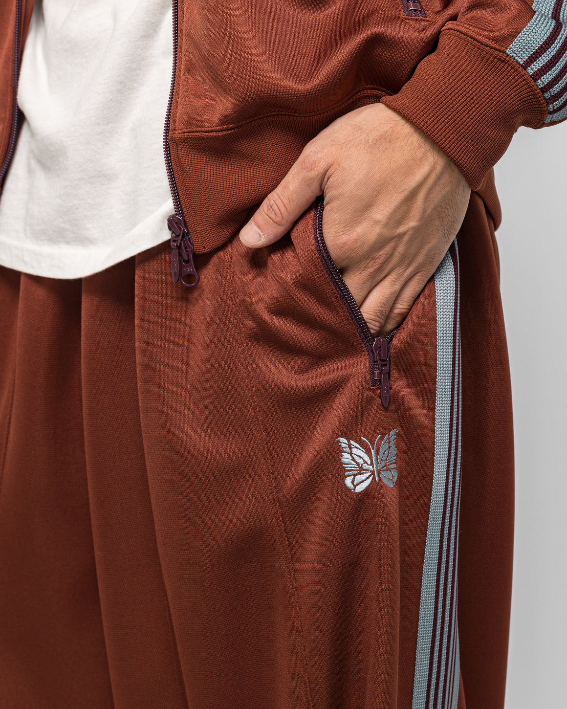 Needles - H.D. Track Pant - Rust Poly Smooth - UP THERE