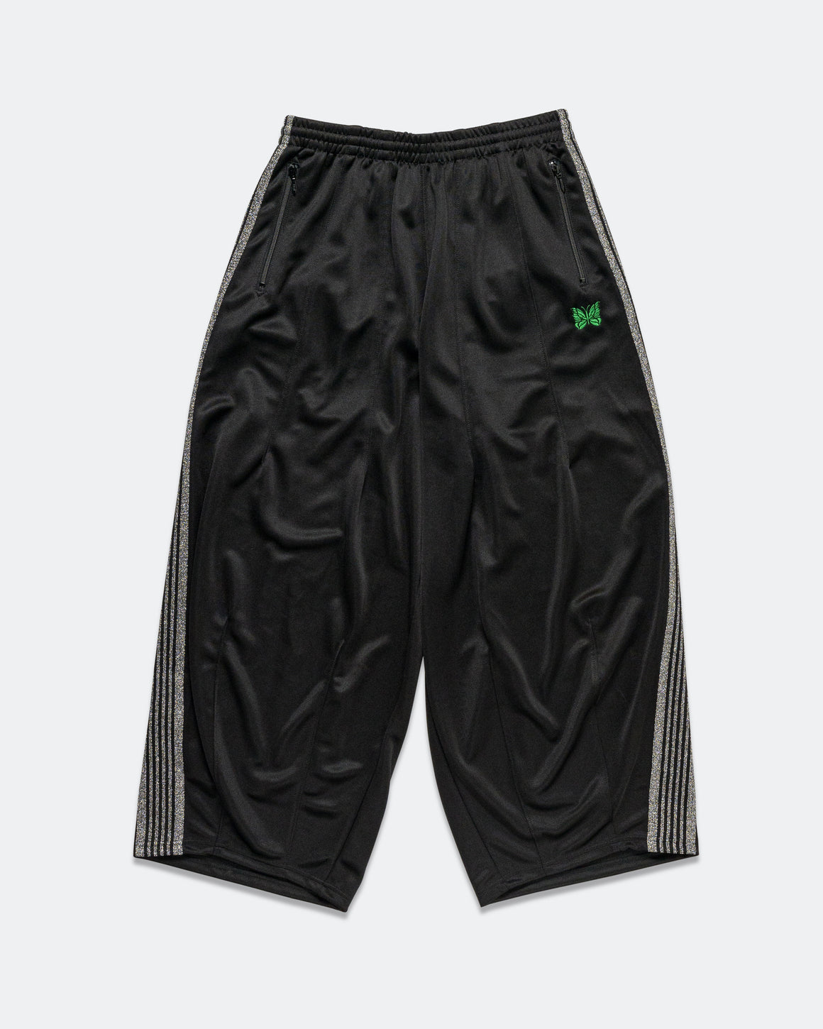 Needles - H.D. Track Pant x UP THERE - Black/Silver Poly Smooth - UP THERE