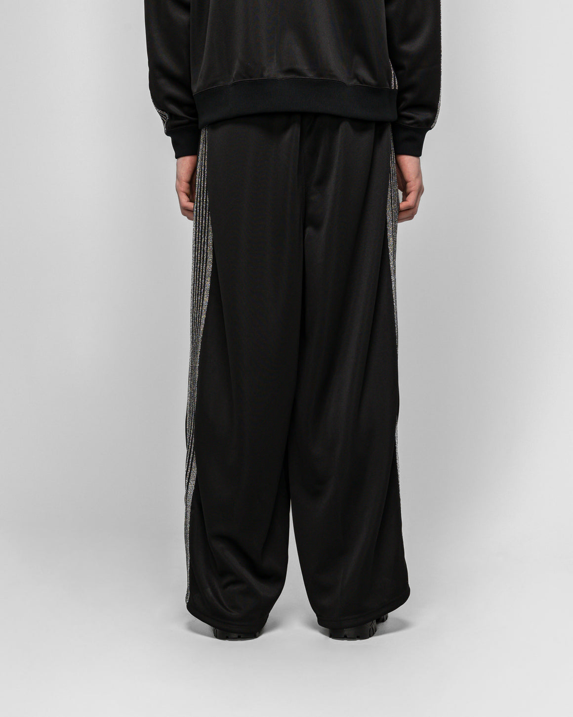 Needles - H.D. Track Pant x UP THERE - Black/Silver Poly Smooth - UP THERE