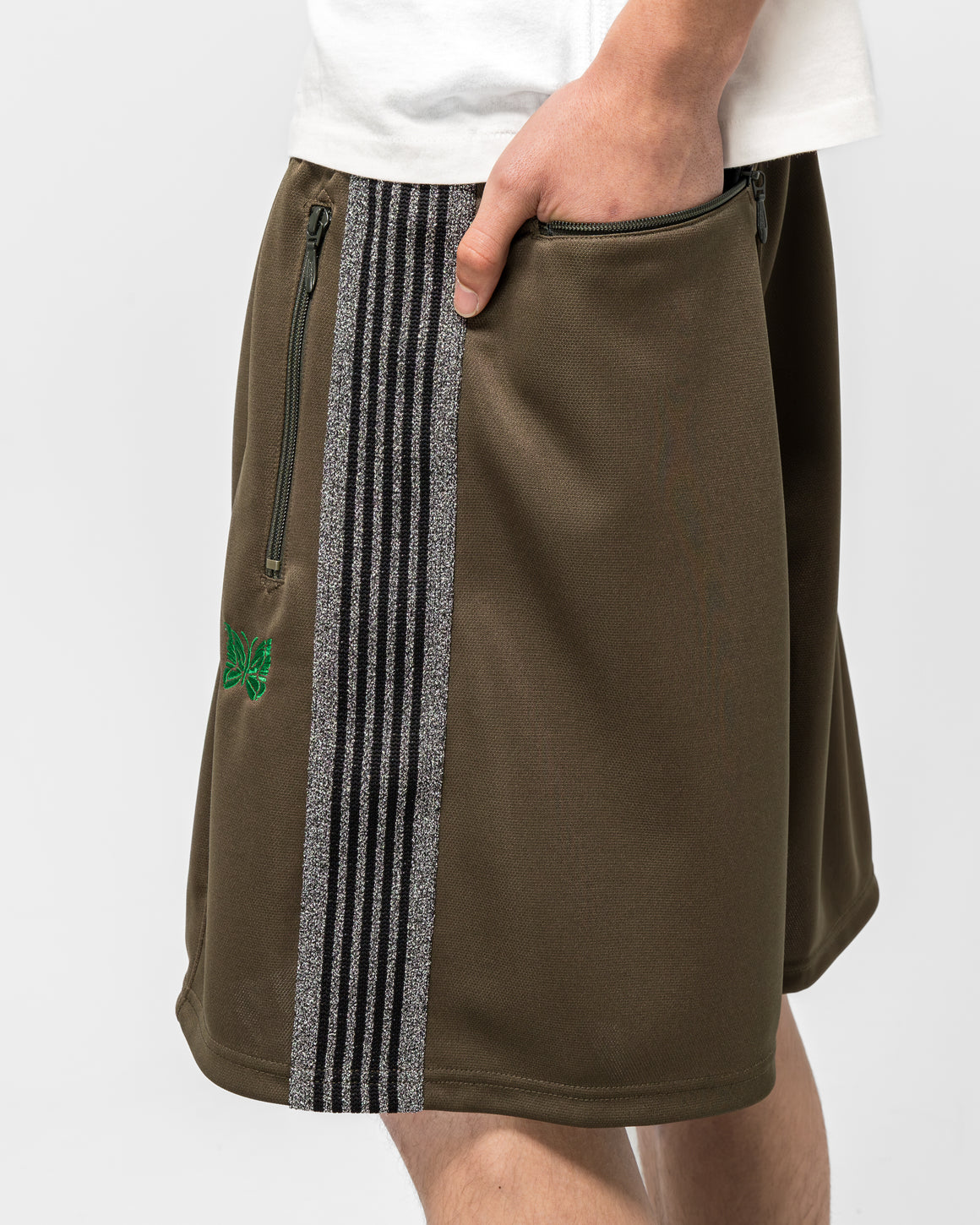 Needles - H.D. Track Short x UP THERE - Olive - UP THERE