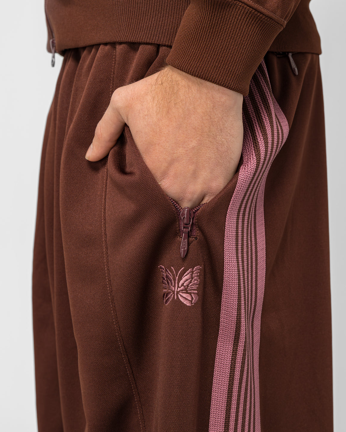 Needles - H.D. Track Pant - Brown Poly Smooth - UP THERE