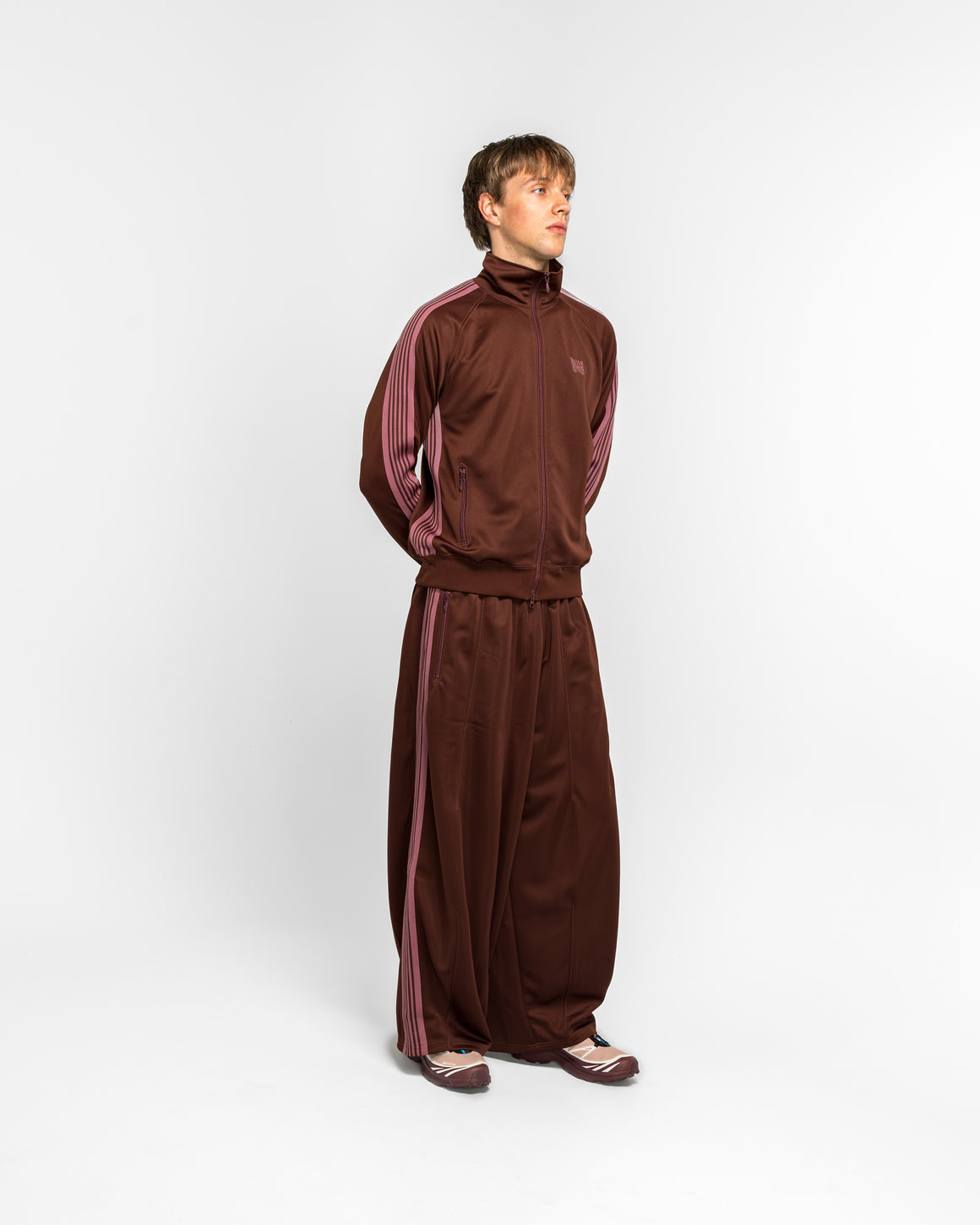 Needles - H.D. Track Pant - Brown Poly Smooth - UP THERE